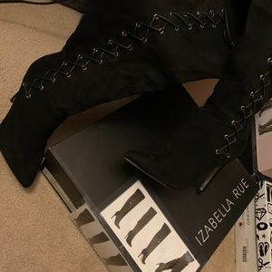 Sexy lace up thigh high boots (open to best offer)